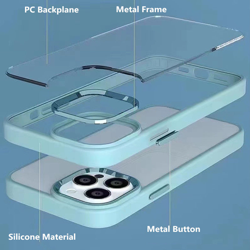 RhinoGuards Metal Buttons Hybrid Case With Metal Lens Protection